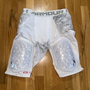 Youth L White Under Armour Compression Padded Shorts/ Football Gear/ Gently Used